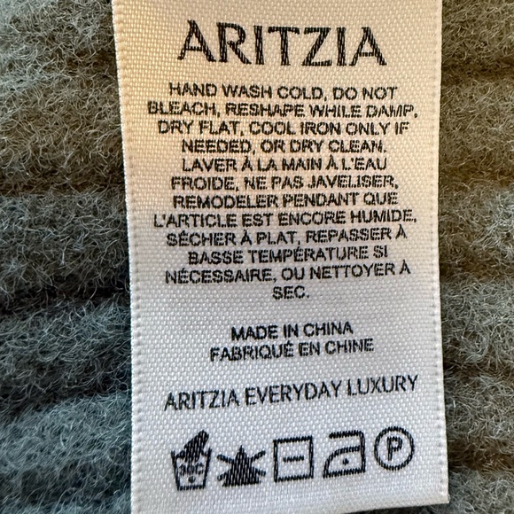 Wilfred Free Hush Knit Mini Ribbed Sweater Dress - Sage Green - Size M Aritzia - Picture 7 of 8